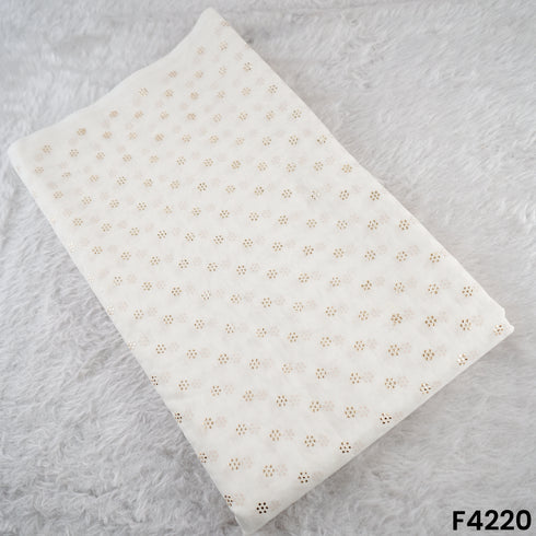 Dyeable Pasted Mukaish Chanderi Fabric- F4220